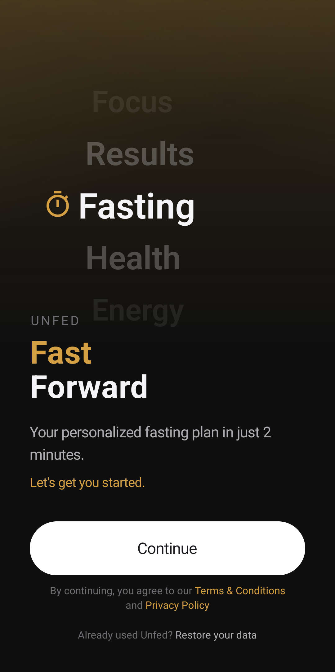 Onboarding welcome screen